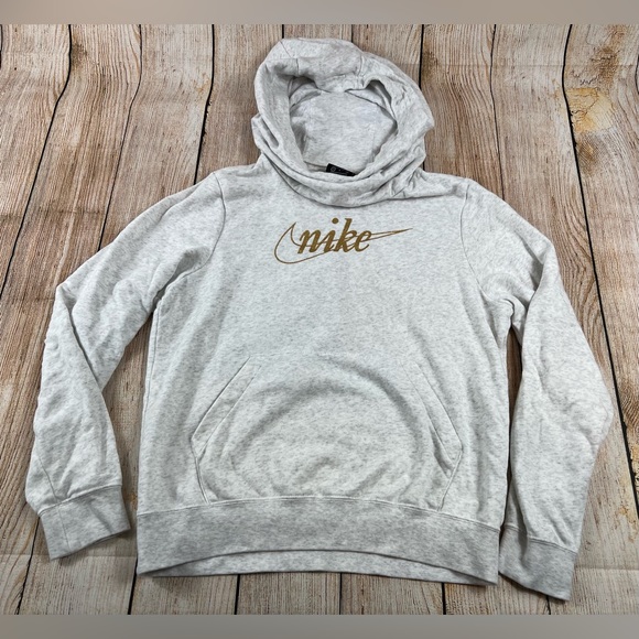 women's white and gold nike hoodie